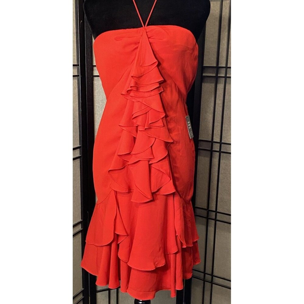 Express Conscious Exit Red Halter Convertible To Strapless Dress Size 2